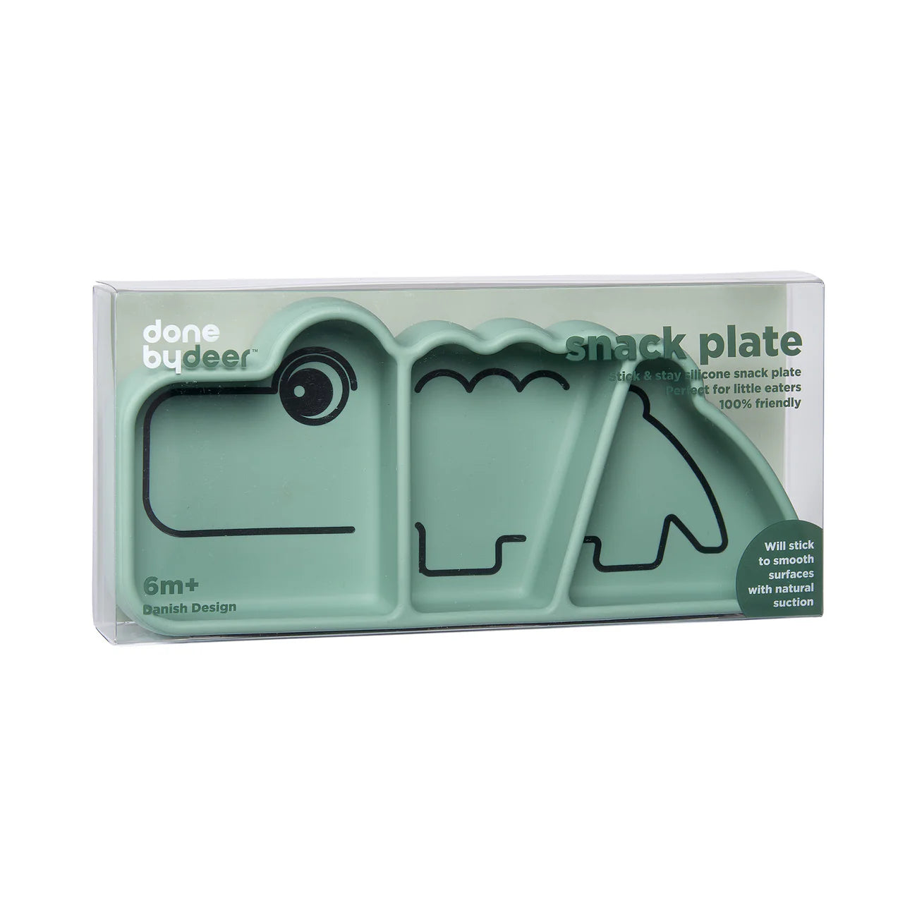 Silicone Stick & Stay Snackplate - Croco - Green