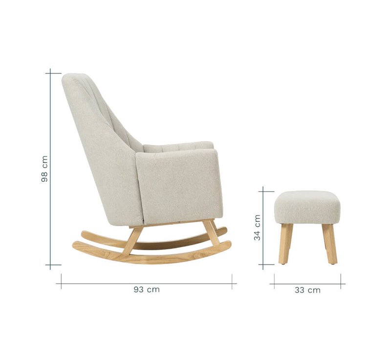 Tutti Bambini Jonah Rocking Chair Footstool Pebble Kaliedy